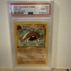Pokemon TCG Kabuto 1st edition 50/62 Fossil PSA 10 first edition 1999 gem mt - Image 1