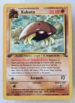 Kabuto 50/62 Fossil Regular First Edition LP Clean Tcg Vintage Pokemon - Image 1
