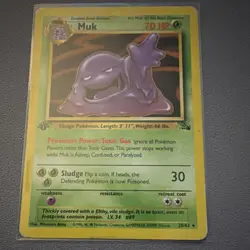 Pokemon TCG Muk Fossil Rare 28/62 Regular 70 HP English 1999 Card - 1st Edition - Image 1