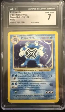 Poliwrath 013/102 Base Set Holo CGC 7 Near Mint Pokemon Card - Image 1