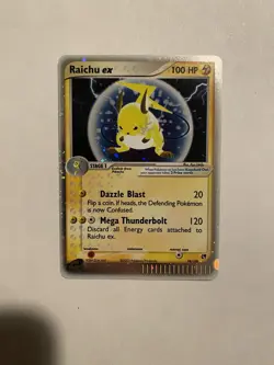 Pokemon 2003 Sandstorm Raichu EX Holo Ultra Rare Card #98/100 Near Mint - Image 1