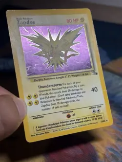 Zapdos 15/62 Fossil Holo Rare Vintage Wotc Card Pokemon MP - Image 4