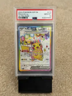 Pokemon TCG Surging Sparks Pikachu EX Full Art Holo Card 219/191 Ultra Rare - Image 1