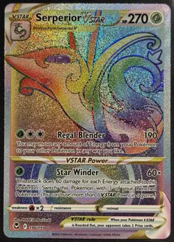 Serperior VSTAR 196/195 - Silver Tempest Pokemon TCG 2022 Holo - NM Card - Image 1