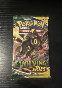 Factory Sealed Pokemon TCG Evolving Skies Booster Pack Umbreon Art 10 Cards - Image 1