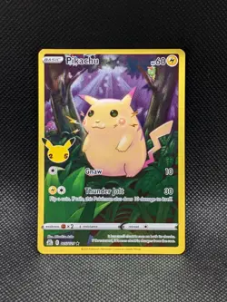 PIKACHU 005/025 Full Art Holo Rare Celebrations 25th Anniversary Pokemon Card NM - Image 1