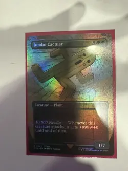 MTG FIN *Non-Foil Jumbo Cactuar (Borderless) 343 R NM FINAL FANTASY - Image 1