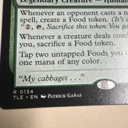 MTG TLE The Cabbage Merchant #0134 Rare Green Creature 2025 Patrick Ganas - Image 3