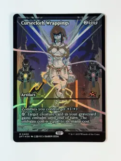 MTG Cursecloth Wrappings 400 Mythic Foil Showcase Aetherdrift NM - Image 1