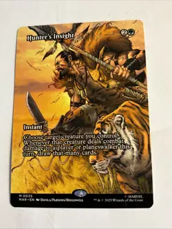 2025 Magic The Gathering MTG Marvel EN #M 0035 Borderless Hunter's Insight PWE - Image 1