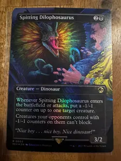 MTG Spitting Dilophosaurus (Borderless) (FOIL) Universes Beyond: Jurassic World - Image 1