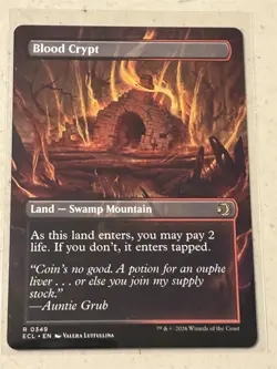 mtg 2-sided borderless Blood Crypt, rare land, Lorwyn Eclipsed, unplayed - Image 2