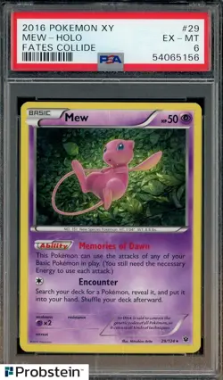 2016 Pokemon XY Fates Collide #29 Mew - Holo PSA 6 EX-MT - Image 1