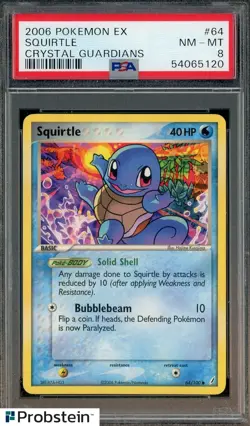 2006 Pokemon Ex Crystal Guardians #64 Squirtle PSA 8 NM-MT - Image 1