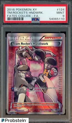 2016 Pokemon XY Fates Collide FA #124 Team Rocket's Handiwork PSA 9 MINT - Image 1