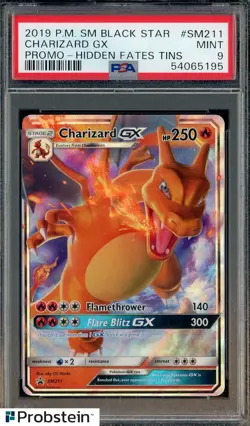 #1 2019 Pokemon SM Black Star Promo Hidden Fates #SM211 Charizard Gx PSA 9 MINT - Image 1