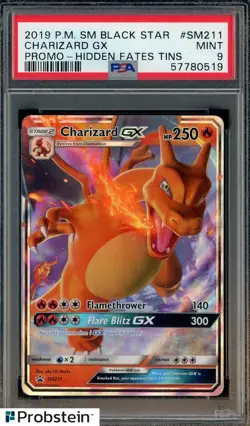 #2 2019 Pokemon SM Black Star Promo Hidden Fates #SM211 Charizard Gx PSA 9 MINT - Image 1