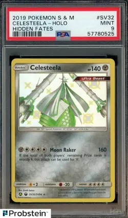 2019 Pokemon S & M Hidden Fates #SV32 Celesteela - Holo PSA 9 MINT - Image 1
