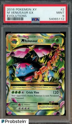 2016 Pokemon XY Evolutions #2 M Venusaur Ex PSA 9 MINT - Image 1