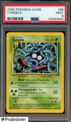 1999 Pokemon Game #66 Tangela PSA 9 MINT - Image 1