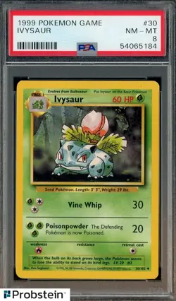 1999 Pokemon Game #30 Ivysaur PSA 8 NM-MT - Image 1