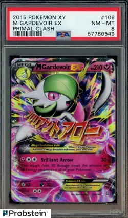 2015 Pokemon XY Primal Clash #106 M Gardevoir Ex PSA 8 NM-MT - Image 1