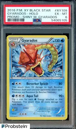 2016 Pokemon XY Black Star Promo Shiny M Gyarados #XY109 Gyarados Holo PSA 6 - Image 1