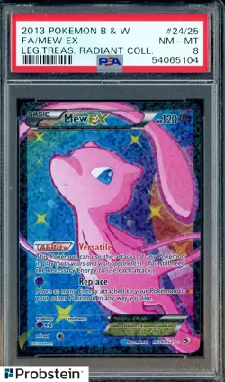 2013 Pokemon B & W Leg. Treasure Radiant Coll. #24/25 FA Mew Ex PSA 8 NM-MT - Image 1