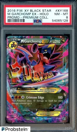 2016 Pokemon XY Black Star Promo Premium #XY168 M Garchomp Ex Holo PSA 8 - Image 1