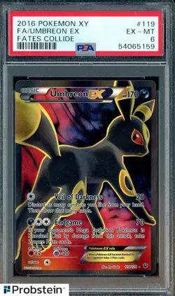 2016 Pokemon XY Fates Collide #119 FA Umbreon Ex PSA 6 EX-MT - Image 1