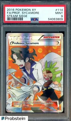2016 Pokemon XY Steam Siege #114 FA Professor Sycamore PSA 9 MINT - Image 1