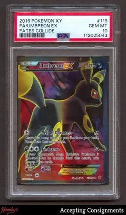 2016 Pokemon XY Fates Collide #119 Umbreon EX UR PSA 10 GEM - Image 1