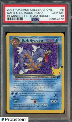 2021 Pokemon Celebrations Classic Coll Team Rocket #8 Dark Gyarados Holo PSA 10 - Image 1