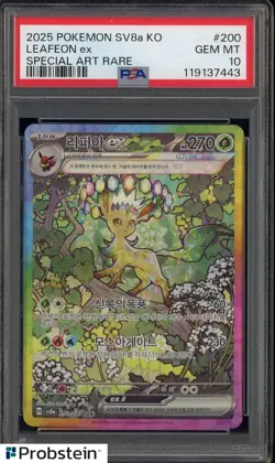 2025 Pokemon SV8a KO Special Art Rare #200 Leafeon Ex PSA 10 GEM MINT - Image 1