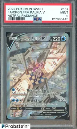2022 Pokemon Astral Radiance #167 Orign Forme Palkia V Alt Art PSA 9 MINT - Image 1