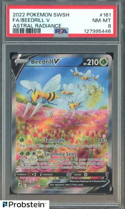 2022 Pokemon SWSH Astral Radiance #161 Beedrill V FA PSA 8 NM-MT - Image 1