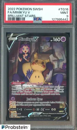 2022 Pokemon SWSH Brilliant Stars #TG16 FA Mimikyu V PSA 9 MINT - Image 1