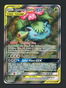 Pokemon TCG Venusaur & Snivy GX SM229 Alternative Art Tag Team Promo - Image 1