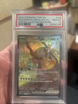 Pokemon Twilight Masquerade 216 Bloodmoon Ursaluna EX Special Illus. Rare PSA 10 - Image 1