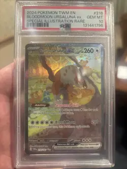 Pokemon Twilight Masquerade 216 Bloodmoon Ursaluna EX Special Illus. Rare PSA 10 - Image 3