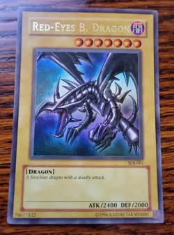 LP Yugioh Red-Eyes Black Dragon SDJ-001 Unlimited Edition Holo Rare Yu-Gi-Oh! - Image 1