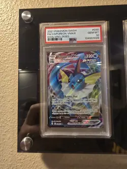 Pokemon TCG Vaporeon VMAX Evolving Skies Holo Ultra Rare Card 030/203 PSA 10 - Image 3