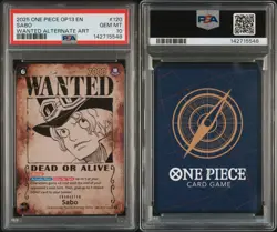 2025 ONE PIECE OP13-CARRYING ON HIS WILL WANTED ALTERNATE ART #120 SABO PSA 10 - Image 1