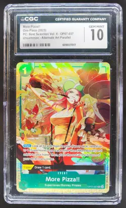 2025 ONE PIECE CCG MORE PIZZA!! ALT ART OP07-037 CGC 10 E PT - Image 1