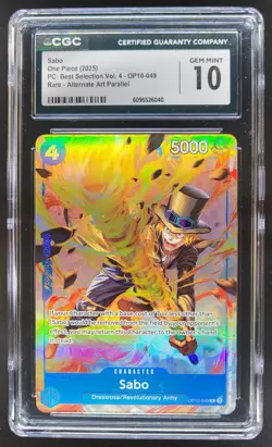 2025 ONE PIECE CCG SABO RARE ALT ART OP10-049 CGC 10 D PT - Image 1