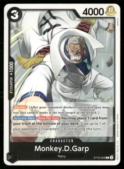 2024 BLACK Smoker Monkey.D.Garp Character / Black/Navy #ST19-005 - Image 1