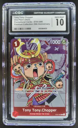 2022 ONE PIECE CCG TONY TONY CHOPPER 25TH ST01-006 CGC 10 E PT - Image 1