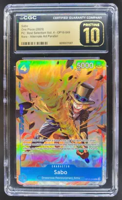 2025 ONE PIECE CCG SABO RARE ALT ART OP10-049 CGC 10 PRISTINE D PT - Image 1