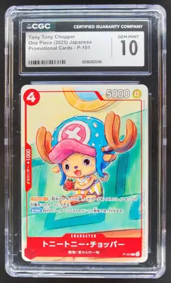 2025 ONE PIECE CCG JAPANESE TONY TONY CHOPPER PROMO P-101 CGC 10 C PT - Image 1