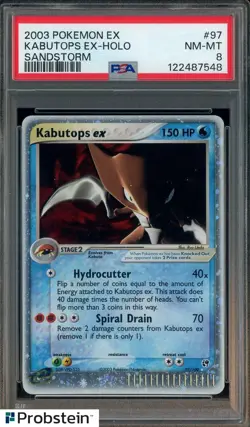 2003 Pokemon EX Sandstorm #97 Kabutops EX Holo PSA 8 NM-MT - Image 1